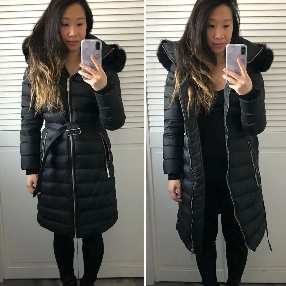 Size Small Black Burberry Limefield Hooded Belted Puffer Jacket